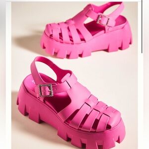 Circus NY by Sam Edelman Alyson Fisherman Platform Flats Size 9 Hot Pink